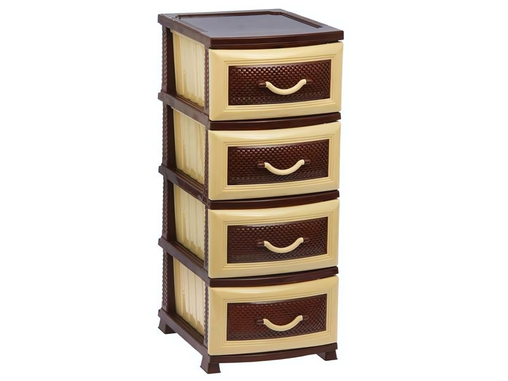 Комод 4-х секционный "Дельфин" коричневый/бежевый