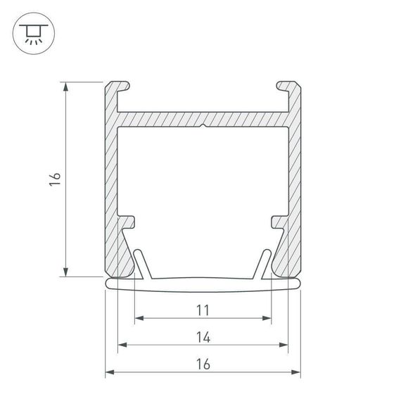 Профиль Arlight PDS-H16-2000 ANOD 023858