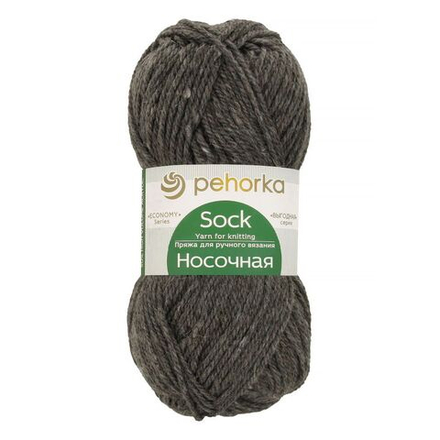 Носочная пряжа Россия Пехорка 50%полутонк.шерсть 50%акрил 5х100г/200м (048-Серый)