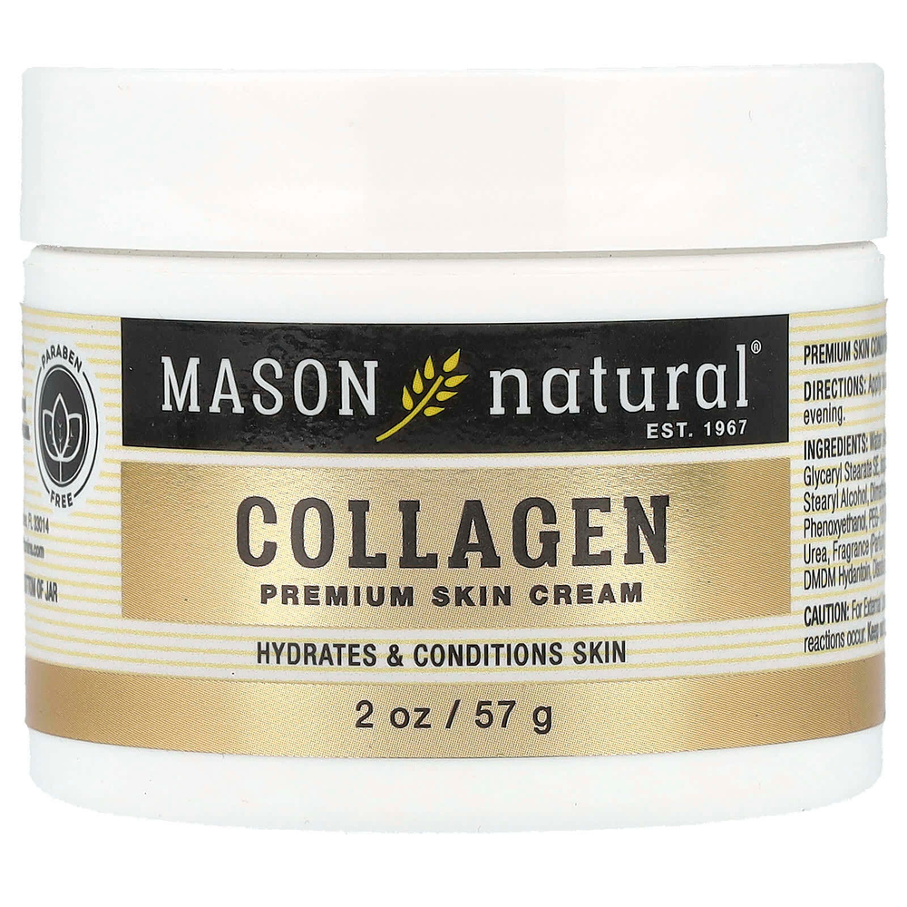 Mason Natural, крем с коллагеном премиального качества, груша, 57 г (2 унции)