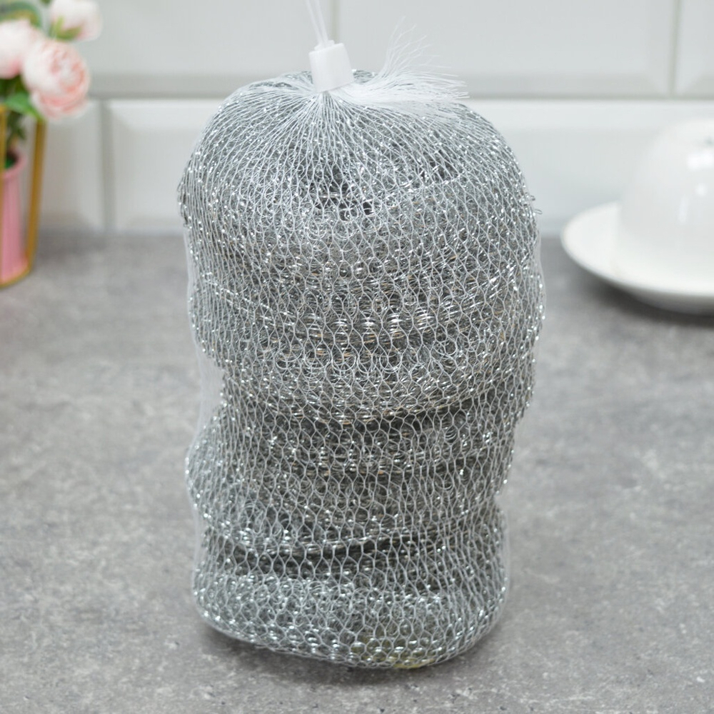 Мочалка для мытья посуды стальная, 10шт