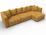 Диван угловой Лига-052 НПБ Лонг угол универсальный, BRUT 10 ВЕЛЮР желтый