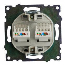 Розетка двойная Ethernet RJ-45 без рамки Stekker Катрин 50005