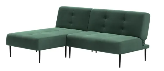 Monaco диван-кровать с шезлонгом без подлокотников бархат зеленый 19