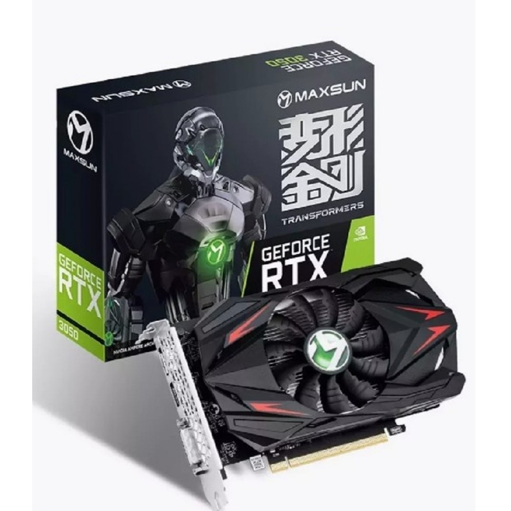 Видеокарта Видеокарта MAXSUN MS-RTX3050 Transformer 6G S0 6Gb GDDR6, 96bit, 1042-1470Mhz, DP / HDMI / DVI (6940709610183) RTL