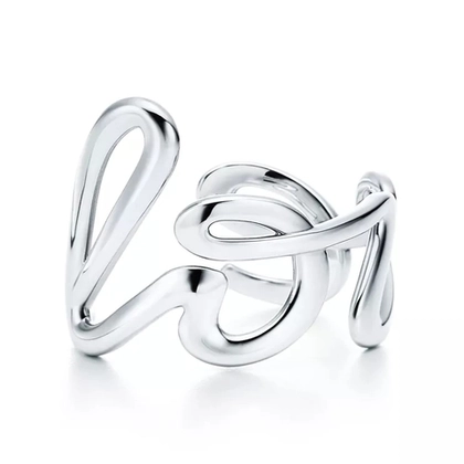 Браслет - кафф из серебра, Tiffany 💠 Grafiti Love. В наличии