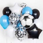 Шар (18"/46 см) Круг, Футбольный мяч, Черный