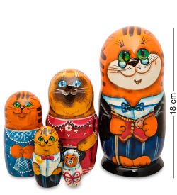 Народные промыслы МР-24/ 04-A Матрешка 5м «Кот»