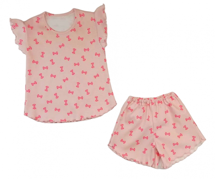 Пижама 614/59 бантики на розовом, инт