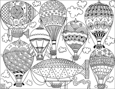 Цифровое панно ID Wall Раскраска "Воздушные шары и дирижабли"