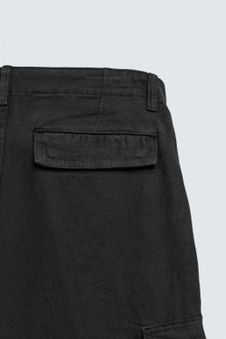 ZARA БРЮКИ КАРГО BALLOON FIT, ЧЕРНЫЙ