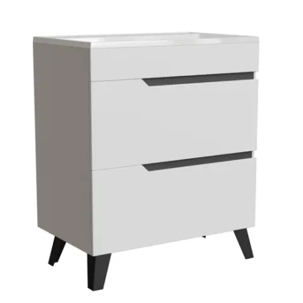 Тумба с раковиной ОРИОН-70 2 ящика белый/графит