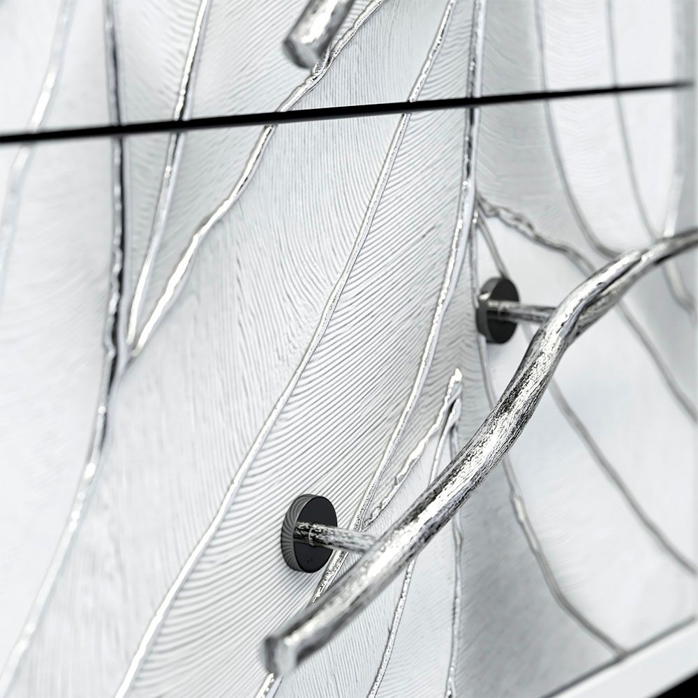 Тумба Арт Классика с 2-мя ящиками Айс Античное серебро