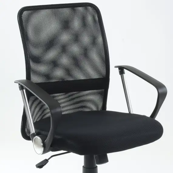 Кресло Barneo K-147 для персонала черная ткань и сетка