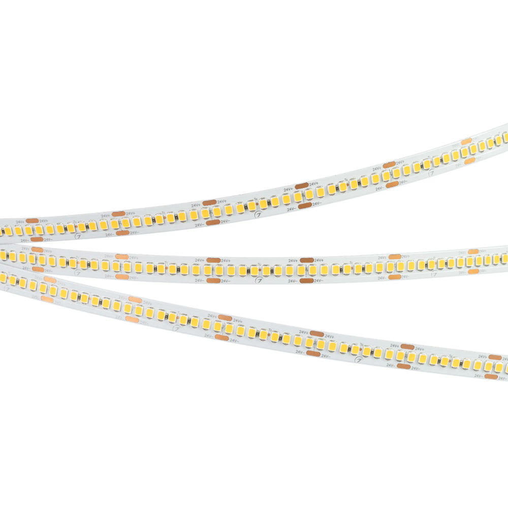 Светодиодная лента RT-A240-10mm 24V Warm3000 (22 W/m, IP20, 2835, 5m) (Arlight, высок.эфф.150 лм/Вт) 038745