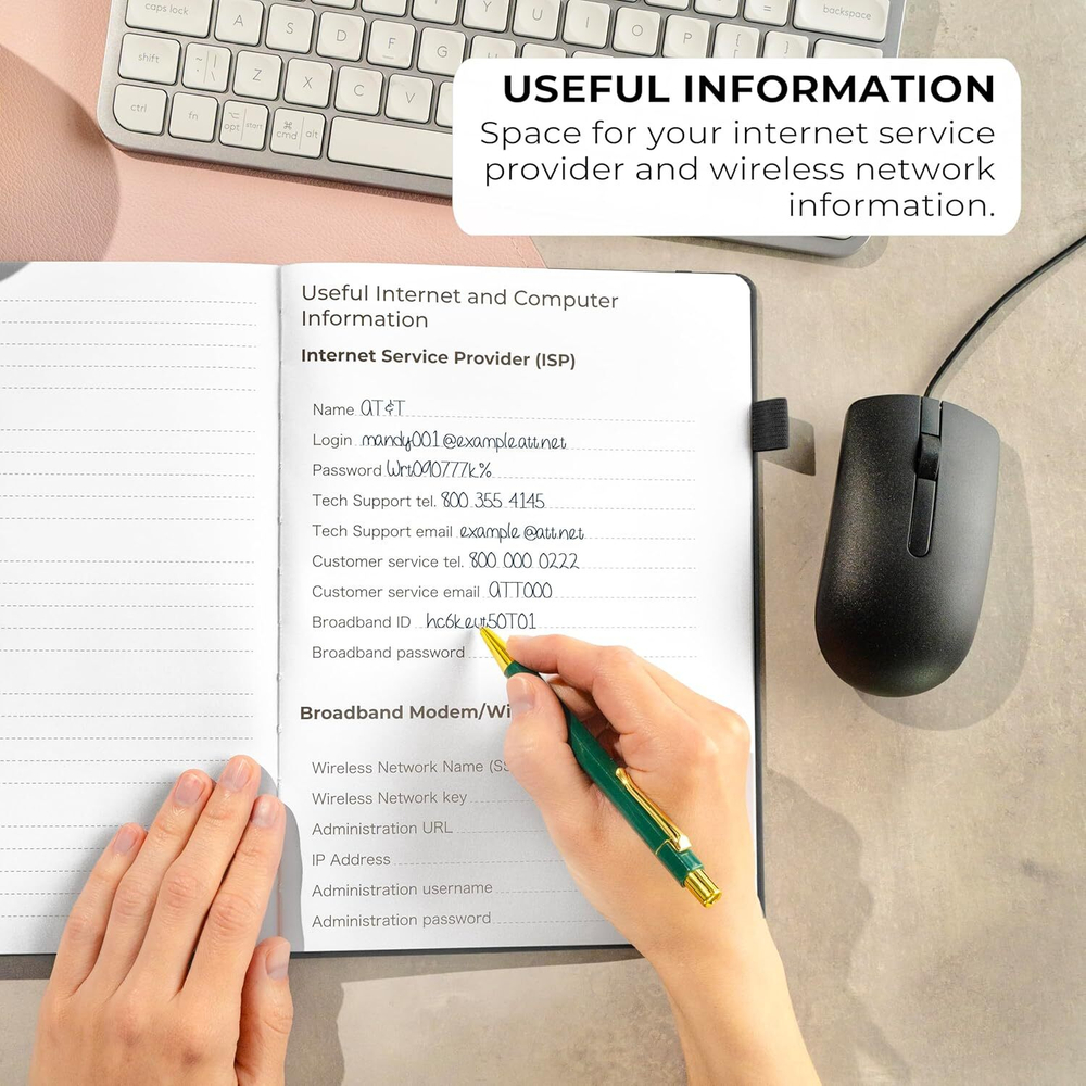 Clever Fox Password Book — Блокнот для хранения паролей с алфавитными вкладками Организатор логинов и паролей в стильном дизайне