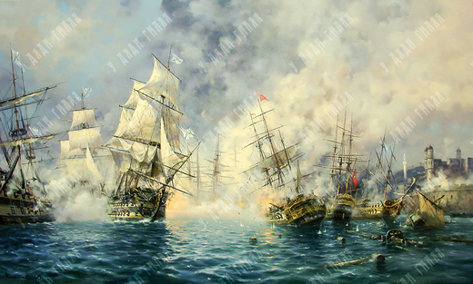 Плотников В. В. Разгром турецкой эскадры в Синопской бухте 18 ноября 1853г. Холст, масло. 2019 г.