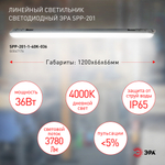 Светильник LED линейный IP65 36Вт 3780Лм 4000К 1200мм прозр. SPP-201-1-40K-036 ЭРА Б0047176