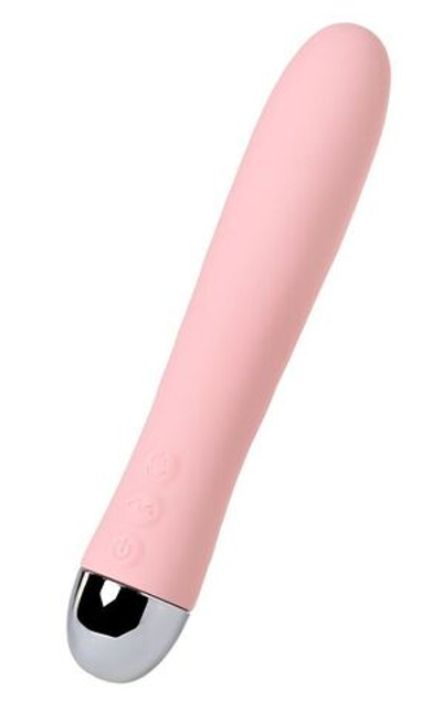 Розовый силиконовый вибратор с функцией нагрева и пульсирующими шариками FAHRENHEIT - 19 см. (Цвет: розовый)