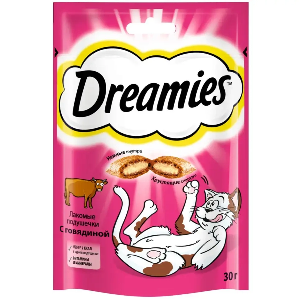 Dreamies лакомство для кошек подушечки с говядиной - 30 г
