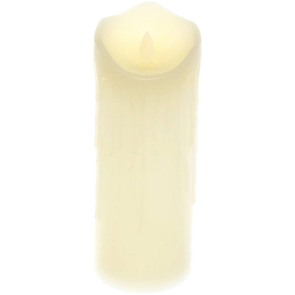 Сувенир с подсветкой «Свеча восковая - Небесная» 7,5*20 см - облита воском (работает от батареек 3 ААА)