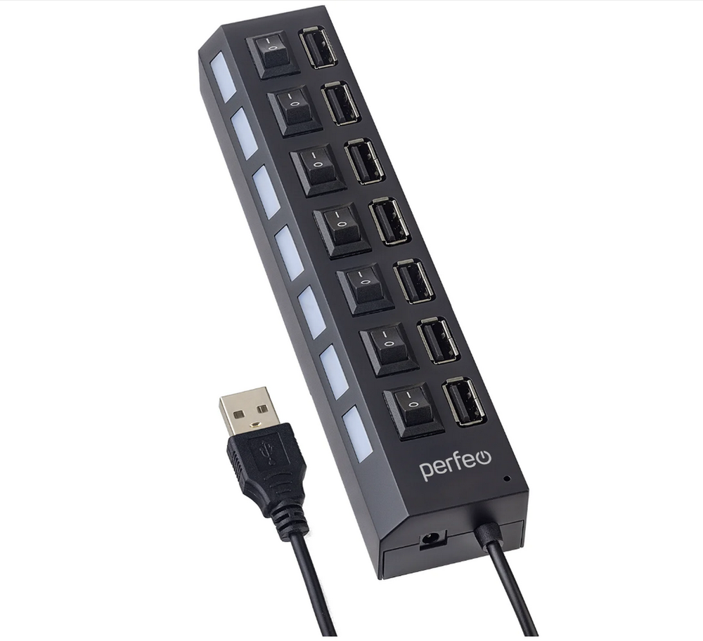 Картридер USB - Xaб Perfeo PF-H033 7 портов