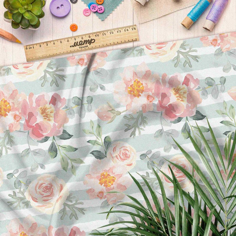 Ткань барби нежные акварельные цветы