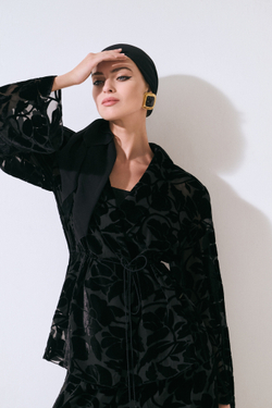 Жакет из панбархата с воротником