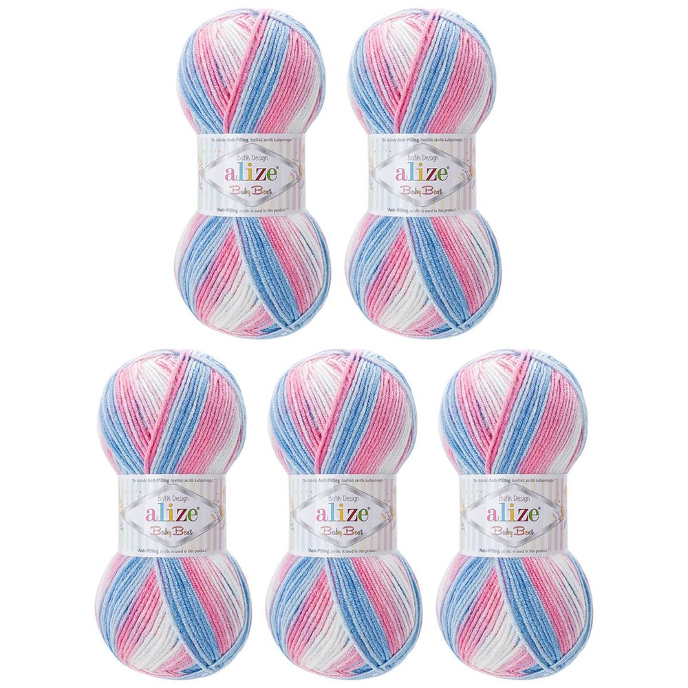 Пряжа Alize (Ализе) Baby Best Batik / уп.5 мот. по 100 г, 240м, 7935 секционный