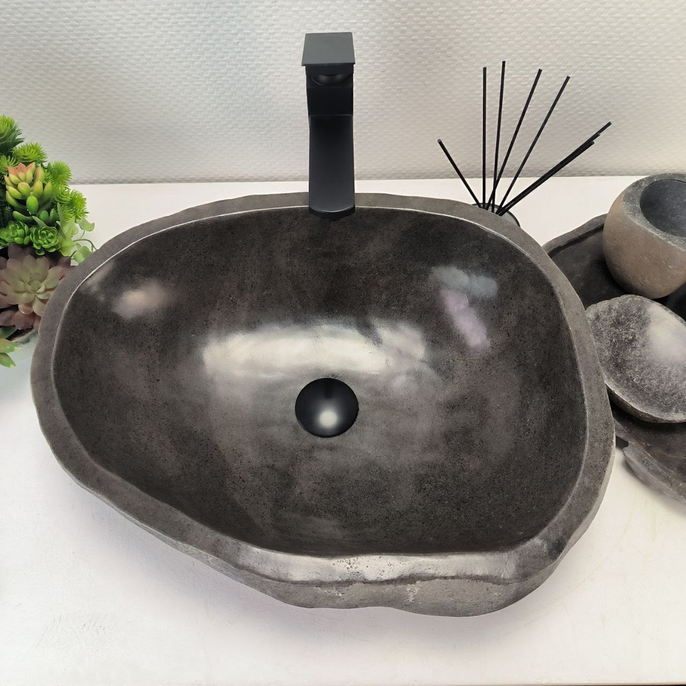 Раковина из речного камня RS62821 (51*40*15) 56