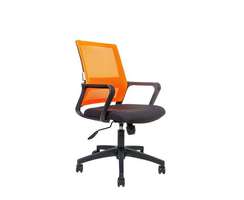 Кресло офисное  Бит LB  черный пластик  оранжевая сетка  черная ткань