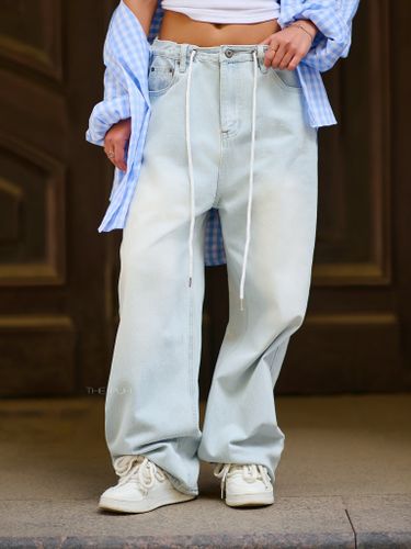 Светло-голубые джинсы-трансформеры на кулиске