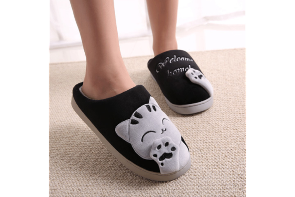 Тапочки FunFur Кот Белый 44-45 Черный