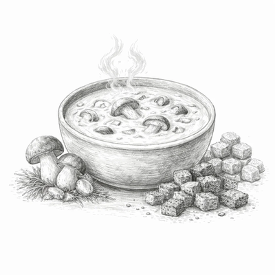 Крем-суп с белыми и лесными грибами