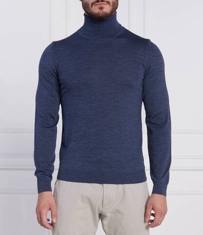 Хлопковый гольф musso-p BOSS BLACK - голубой(50468262)