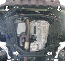 Защита стальная 2 мм Д, КПП Acura MDX MOTODOR.03401