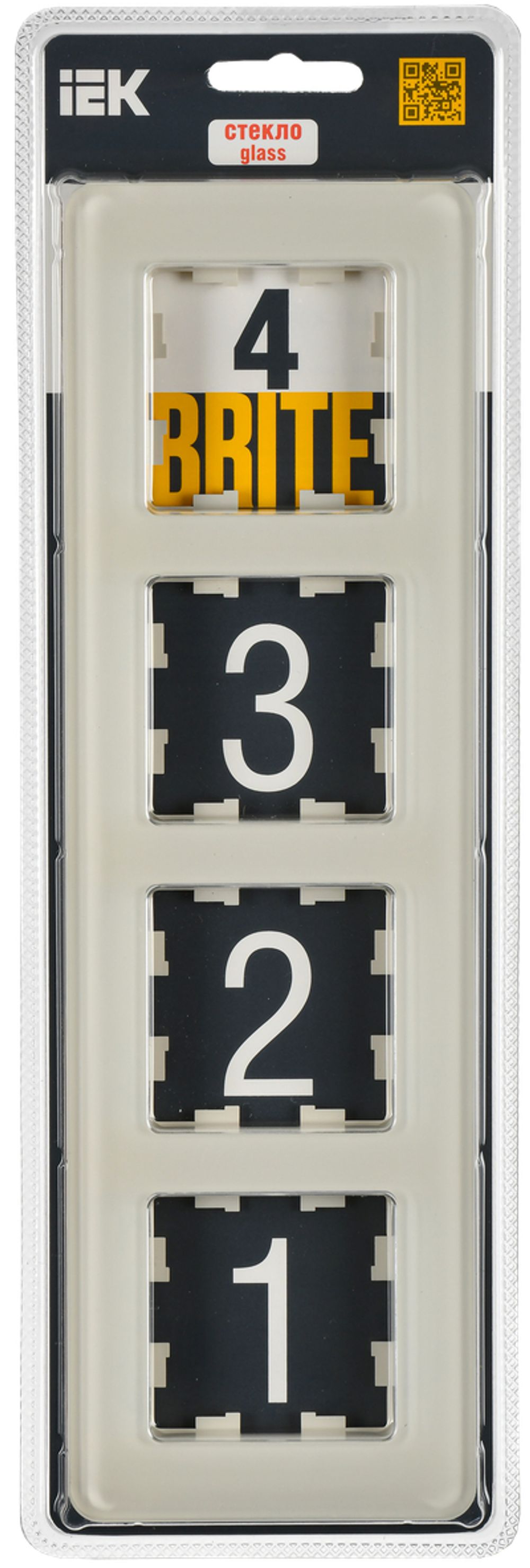 BRITE Рамка 4-местная РУ-4-2-Бр стекло песчаный RE IEK
