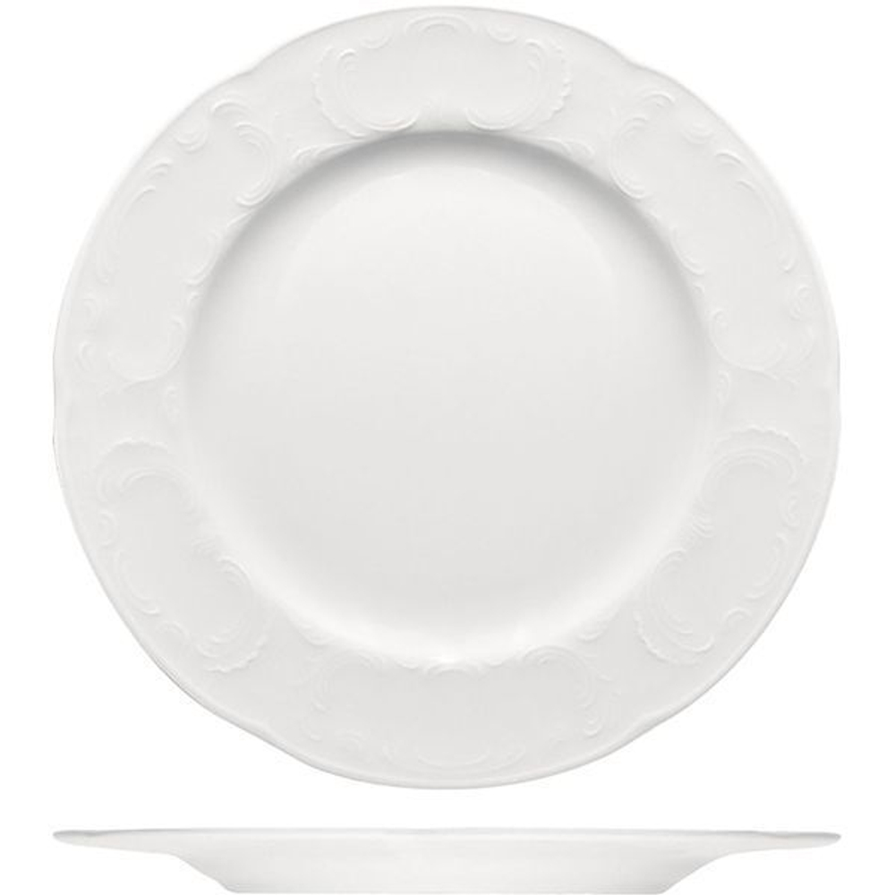 Тарелка «Моцарт» мелкая;фарфор;D=25,H=2см;белый (Цвет: белый)