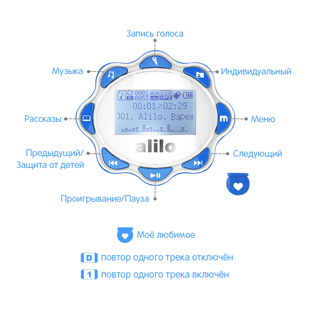 Мультифункциональный медиаплеер для детей Большой зайка alilo G7 с пультом ДУ