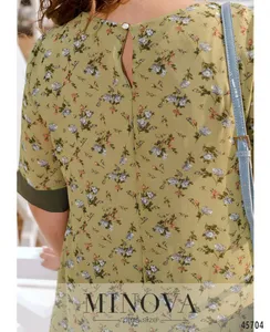 Платье 0165-олива-цветы Minova