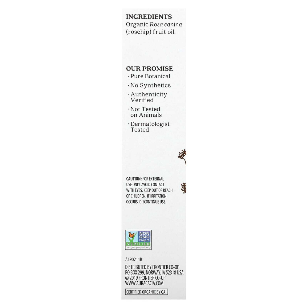 Aura Cacia, Органическое уходовое масло для кожи, Restoring, шиповник, 1 ж. унц. (30 мл)
