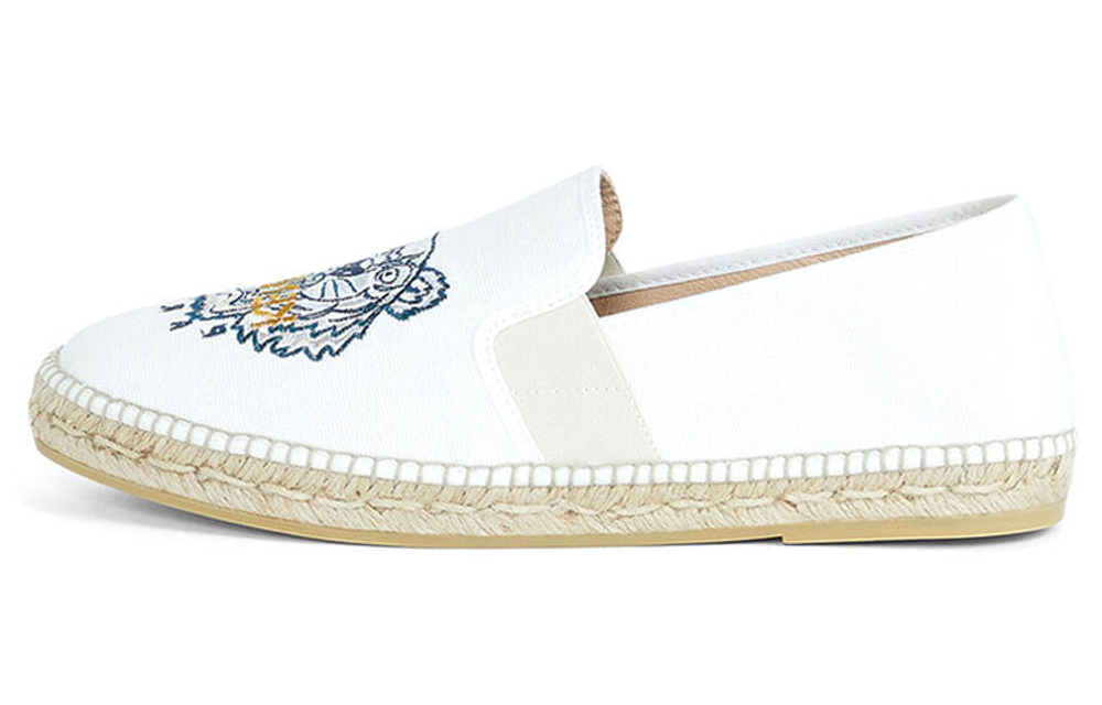 KENZO Takada Kenzo Tiger simple casual Linen-soled flat shoes White