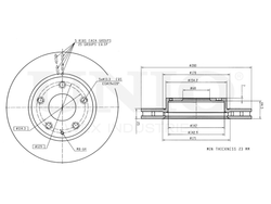 Диск тормозной передний UNIO BRD-20295