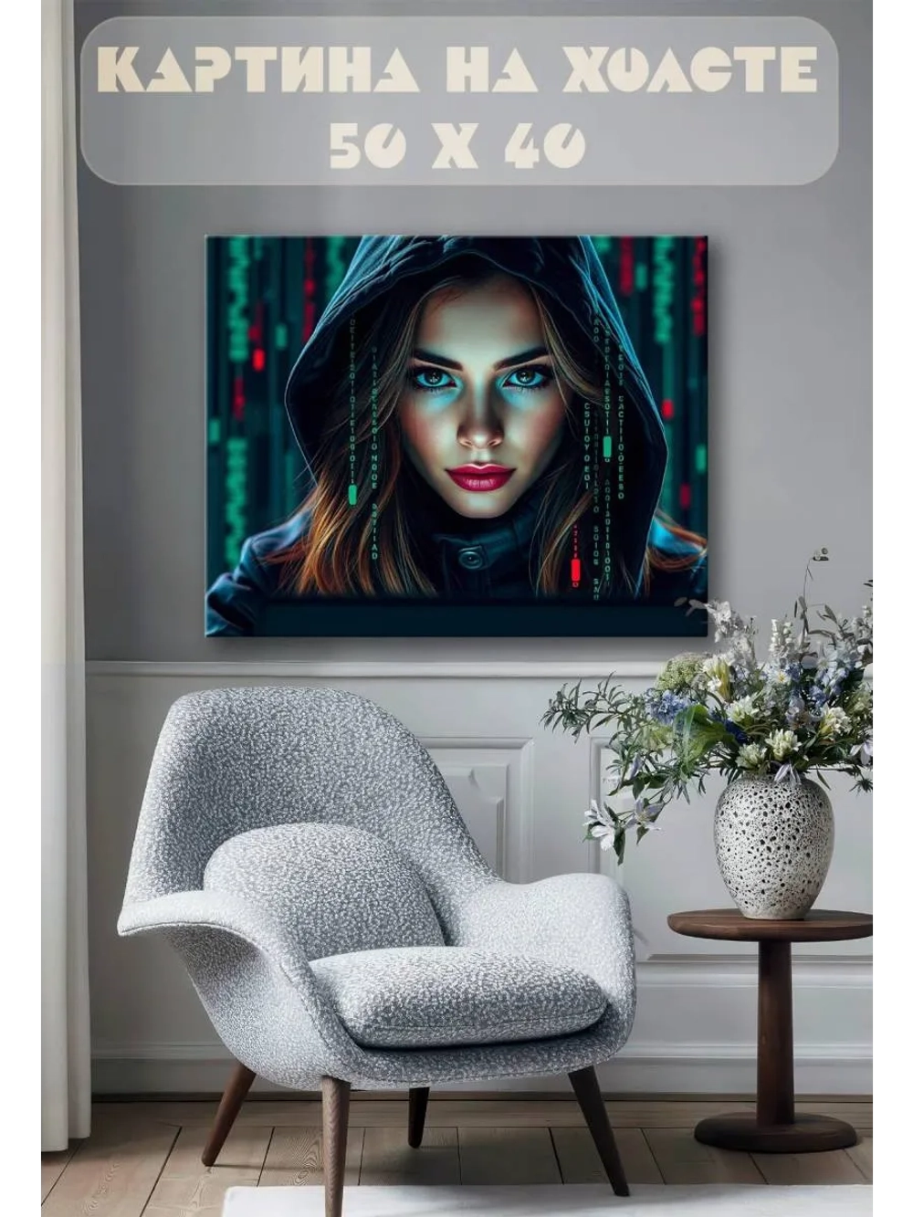 Картина на стену 40 X 50 Девушка