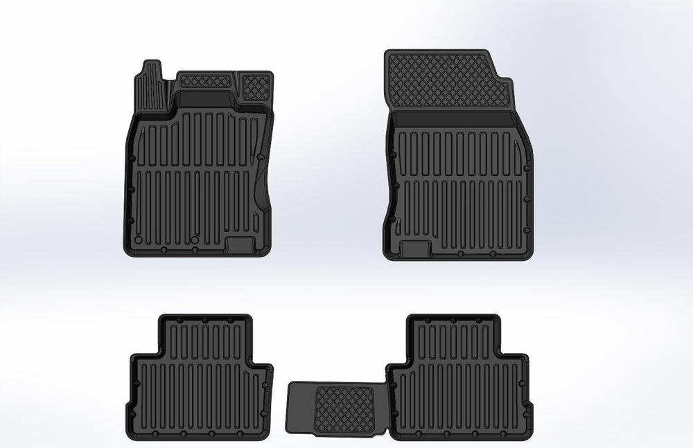 Коврики резиновые в салон 3D PREMIUM для Nissan Qashqai (2013-) SRTK.PR.NS.QASH.13G.02X62