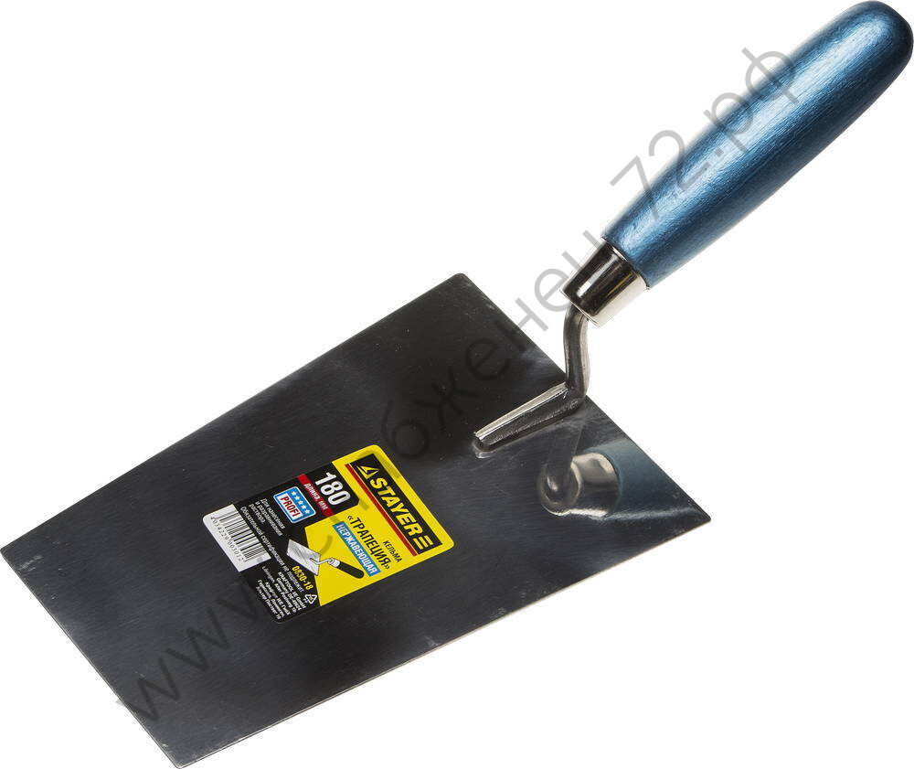 STAYER 180 мм, нержавеющее полотно деревянная рукоятка, кельма трапеция, PROFESSIONAL (0830-18)