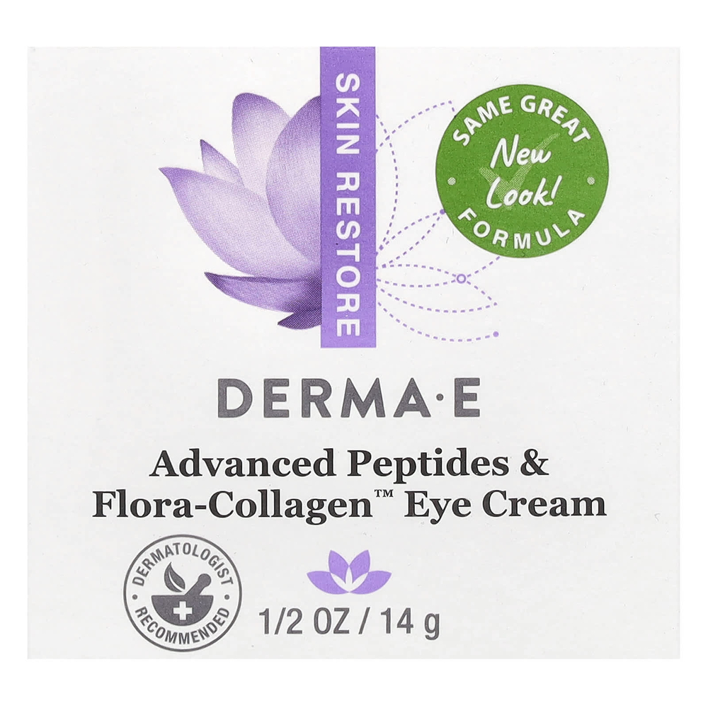 DERMA E, Advanced Peptides & Flora, крем для области вокруг глаз с коллагеном, 14 г (1/2 унции)