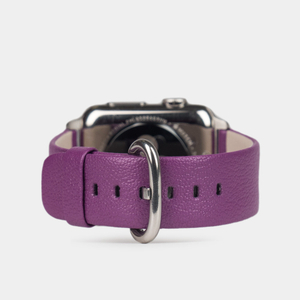 Ремешок кожаный для Apple Watch 42/44/45/49mm Classic фиолетового цвета