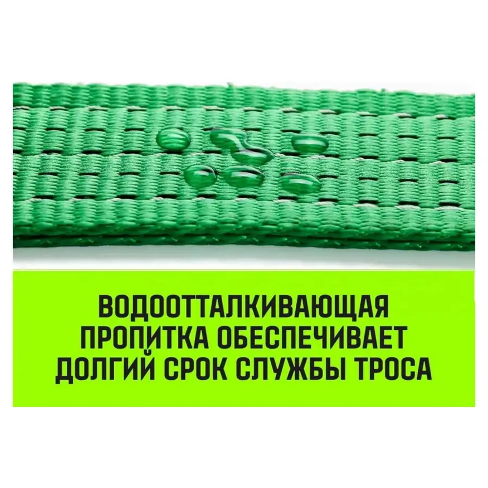 Трос буксировочный REGULAR, масса авто 1,2 т, разрывная 3 т, 4 м, лента 35 мм, крюк-крюк HITCH SZ073741
