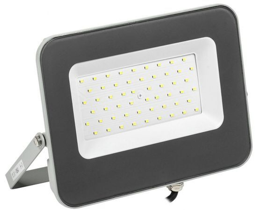 Прожектор светодиодный IEK / ИЭК СДО 07-50 6500K 4500Лм 50Вт IP65, размер 240х210х31мм, серый LPDO701-50-K03 / светильник направленного света